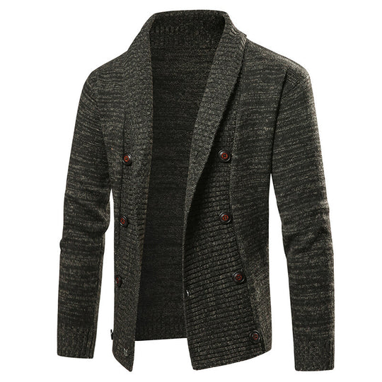 Herren Strickjacke mit Schalkragen und doppelter Knopfleiste Nord Taschen
