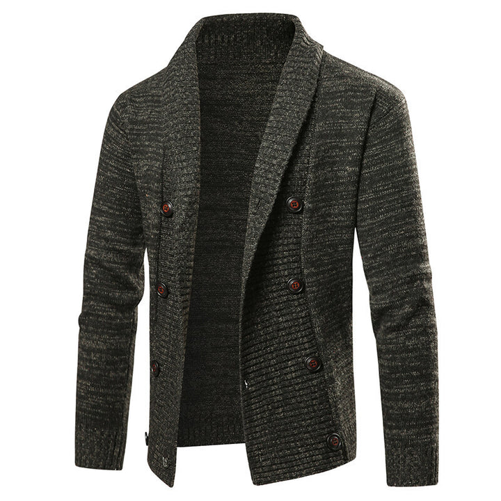 Herren Strickjacke mit Schalkragen und doppelter Knopfleiste Nord Taschen