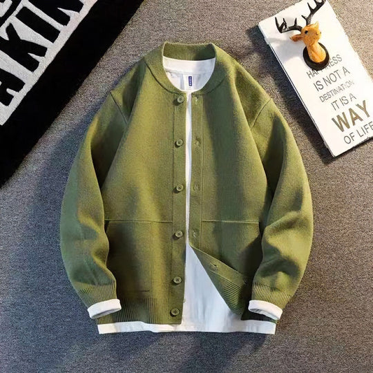Unisex Feinstrick-Cardigan mit Rundhals, aufgesetzten Taschen und Rippbündchen Nord Taschen