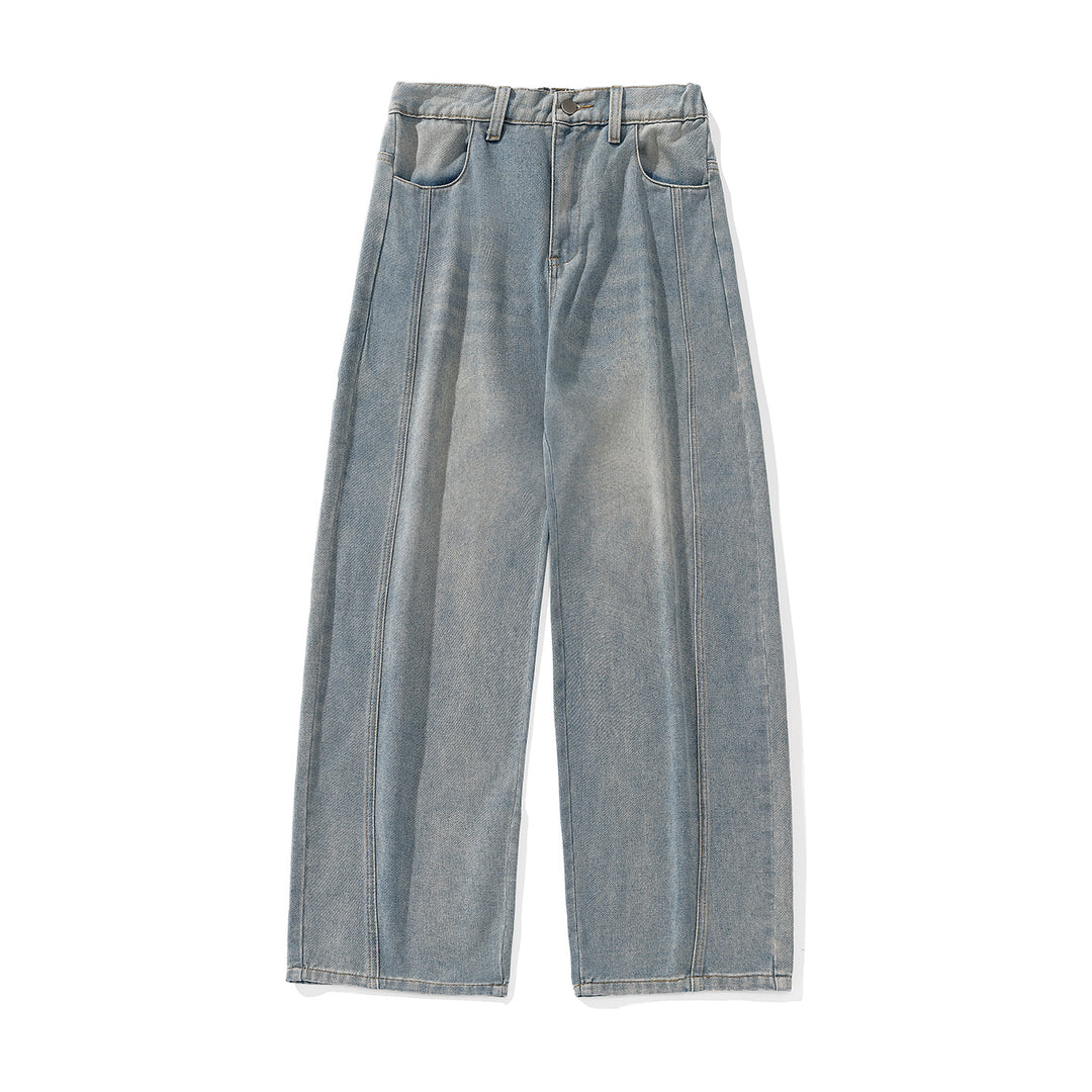 Damen Palazzo-Jeans mit hoher Taille, markanter Mittelnaht und weitem Bein Nord Taschen