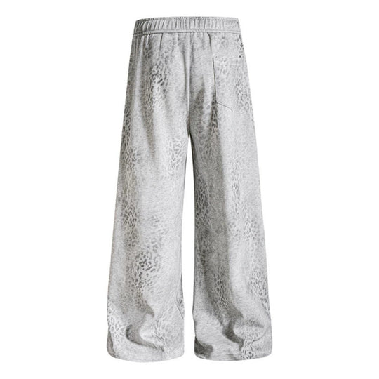 Damen Weite Palazzo-Joggpants mit Tunnelzugbund, Statement-Print und Vintage-Waschung Nord Taschen
