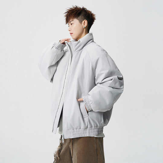 Herren Oversized Windjacke mit Stehkragen und elastischen Bündchen Nord Taschen