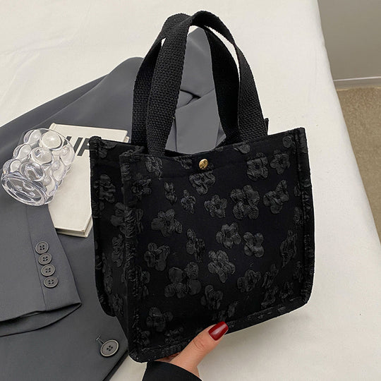 Damen Jute-Tragetasche mit floralen Applikationen Nord Taschen