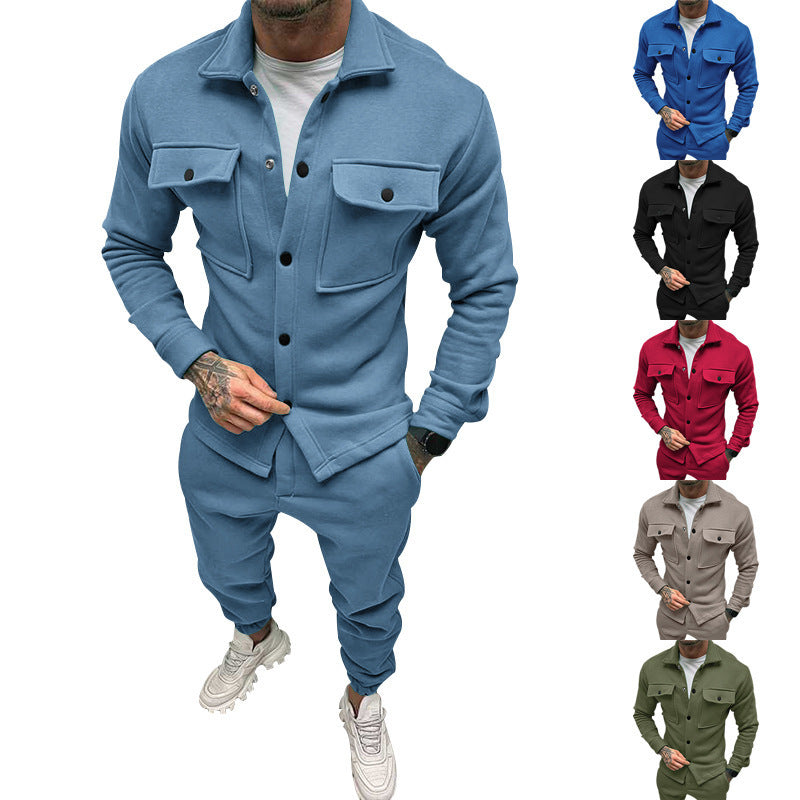 Herren Utility-Overshirt aus French-Terry mit Pattentaschen und Druckknopfverschluss Nord Taschen
