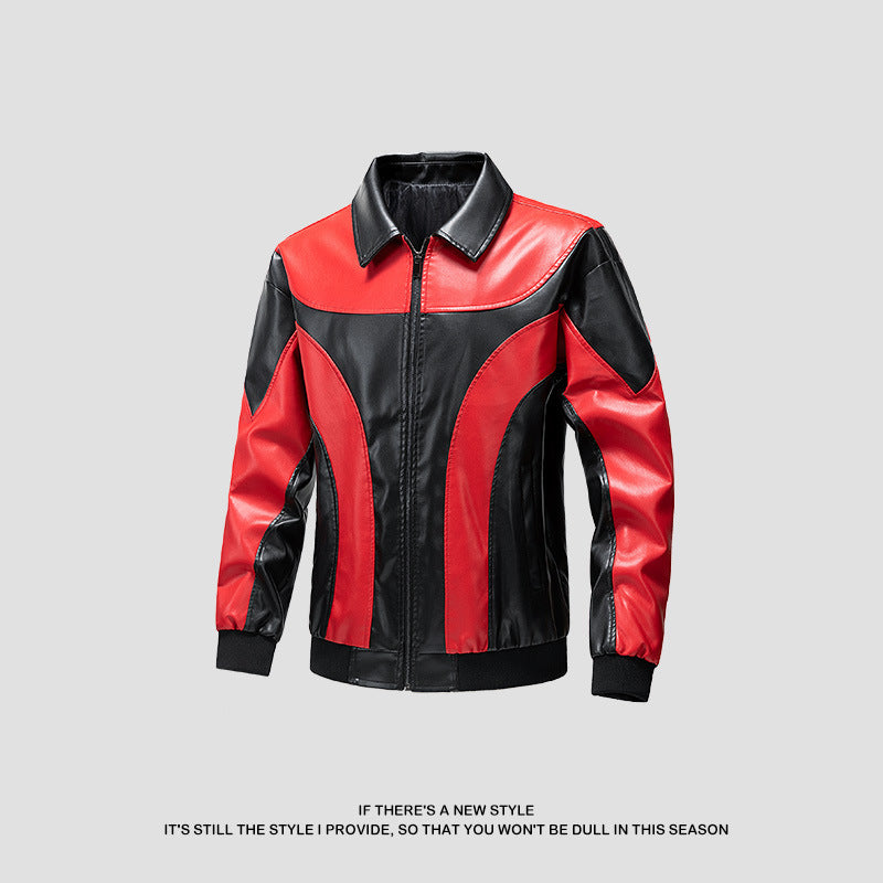 Herren Sportliche Kunstlederjacke Nord Taschen