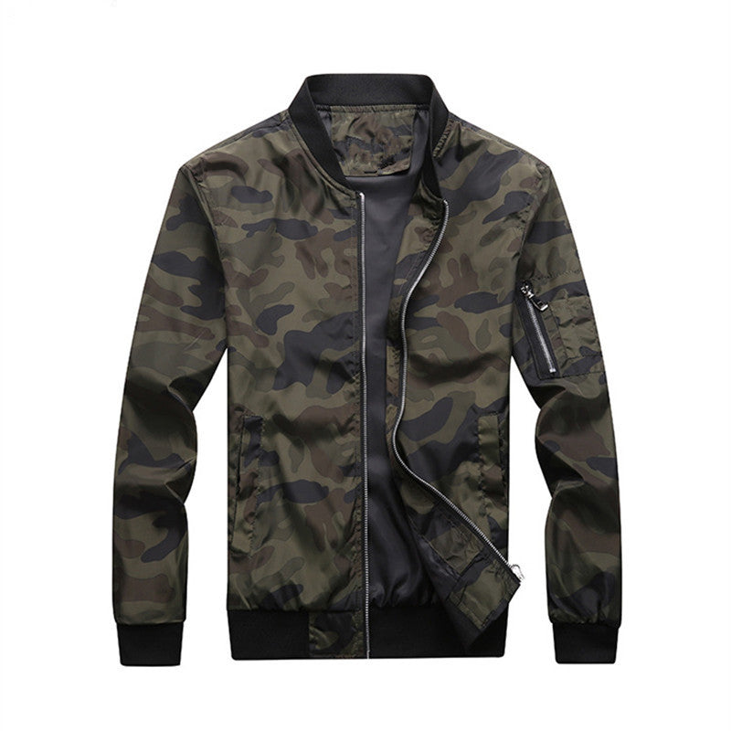 Herren Camouflage-Bomberjacke mit Ärmeltasche, elastischen Bündchen und leichter Windbreaker-Qualität Nord Taschen