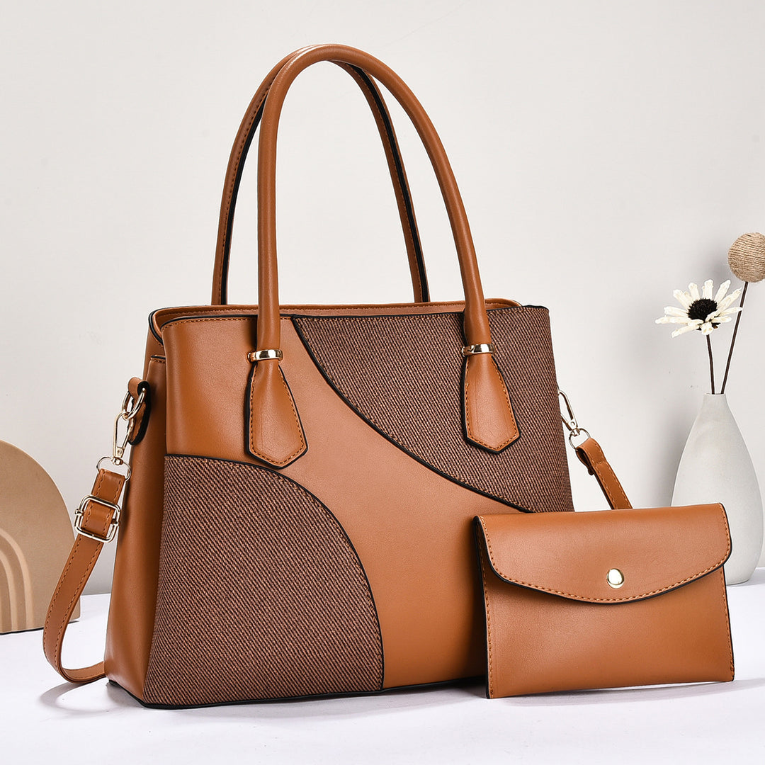 Damen elegante Handtasche mit geometrischem Design und abnehmbarer Clutch Nord Taschen