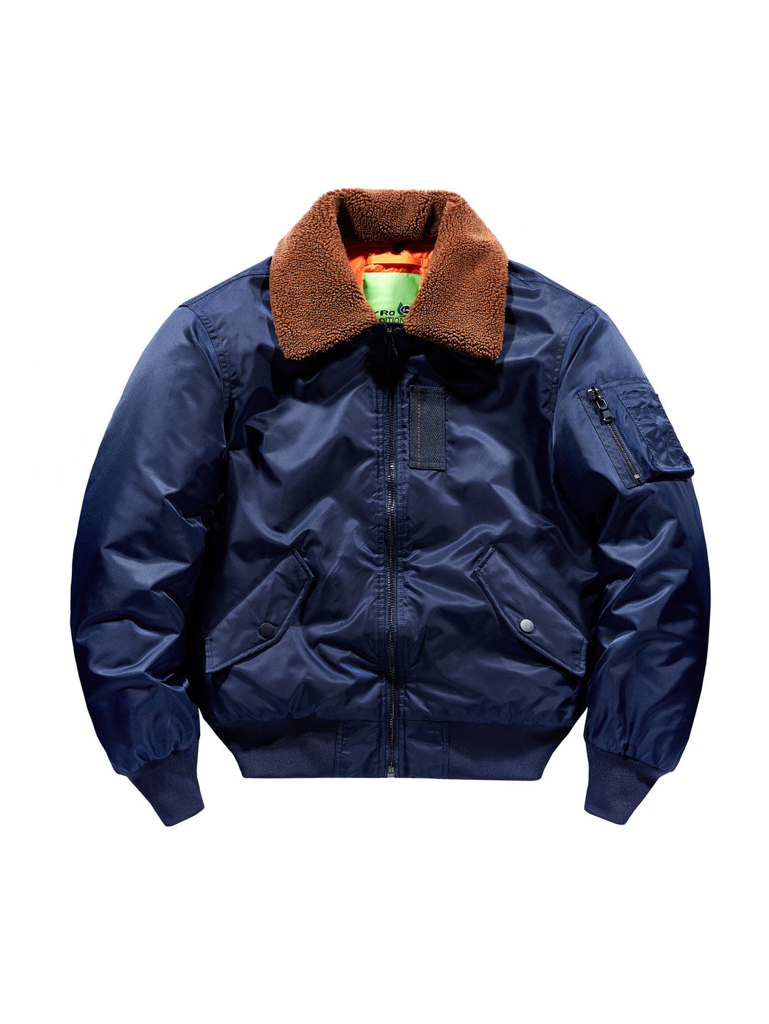 Herren Pilotenbomberjacke mit Teddykragen und Utility-Ärmeltasche Nord Taschen