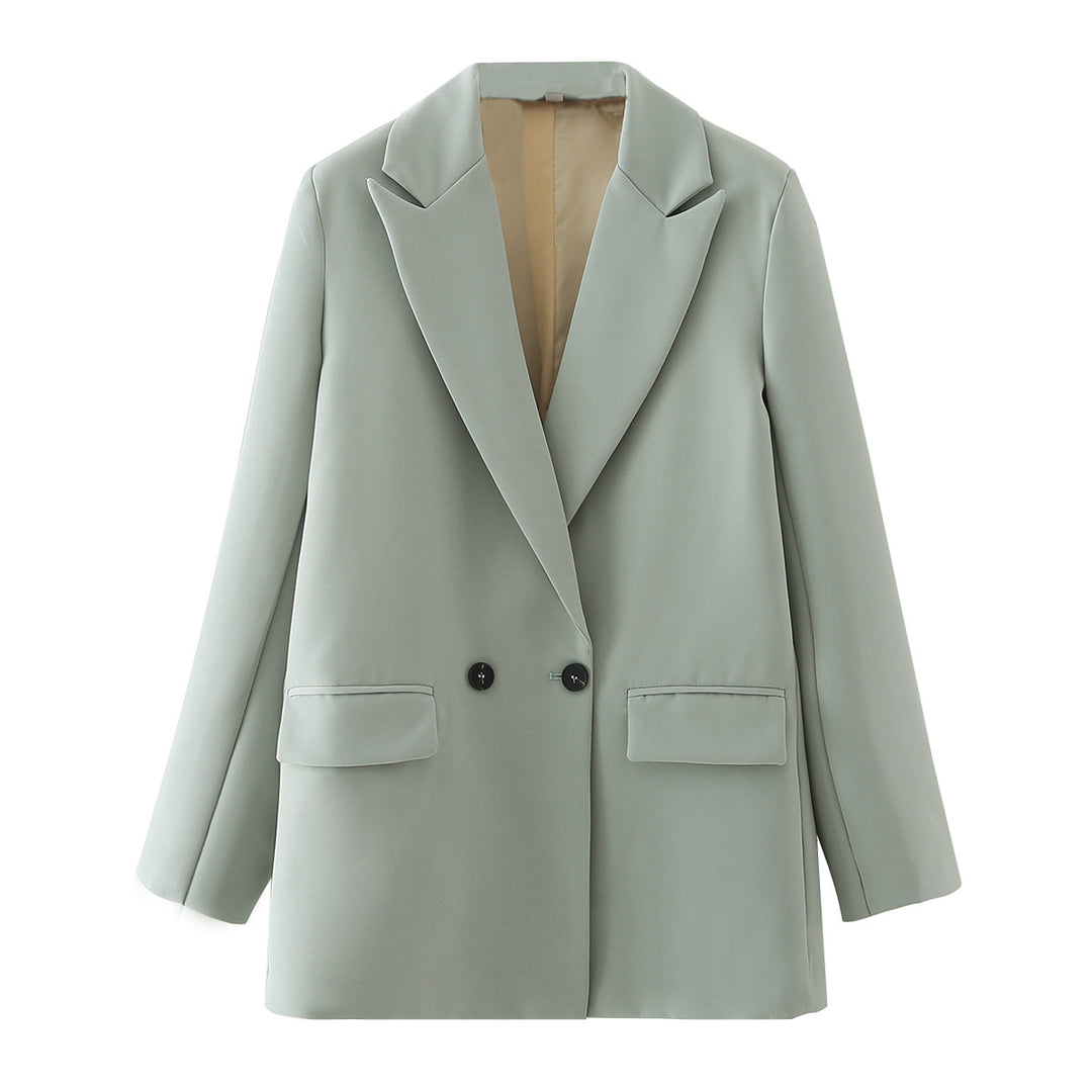 Damen Langer Oversize-Blazer mit markantem Revers, Pattentaschen und leichter Schulterpolsterung Nord Taschen