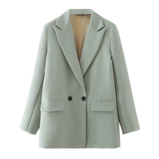 Damen Langer Oversize-Blazer mit markantem Revers, Pattentaschen und leichter Schulterpolsterung Nord Taschen