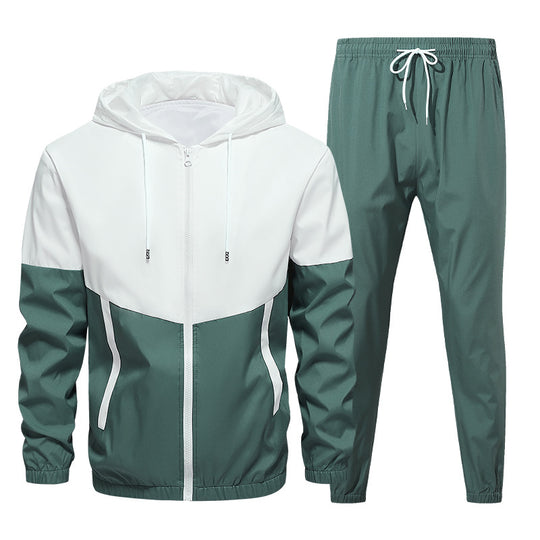 Herren Zweiteiliges Trainingsanzug-Set mit Kapuzenjacke und elastischer Jogginghose Nord Taschen