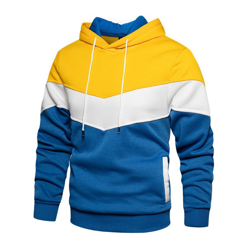 Herren Kapuzenpullover mit kontrastierenden Farbblöcken und weichem Innenfutter