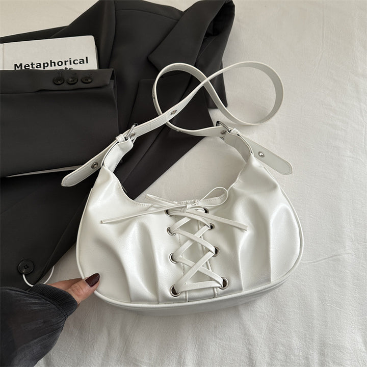 Damen Umhängetasche mit ausgefallenem Schnür-Design Nord Taschen