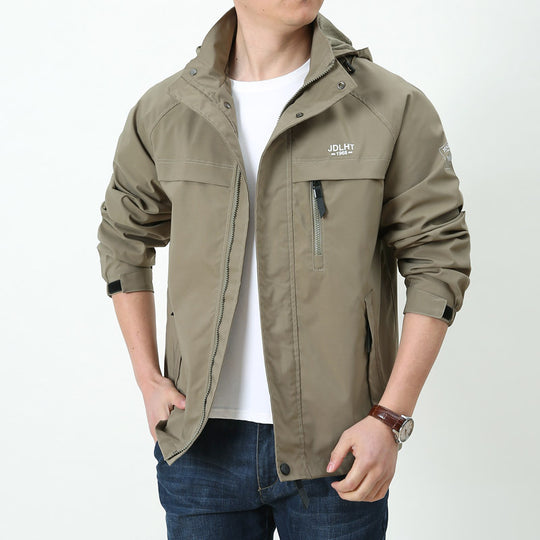 Herren Leichte Softshell-Hoodiejacke mit Kapuze, wasserabweisender Shell und Multifunktions-Taschen Nord Taschen