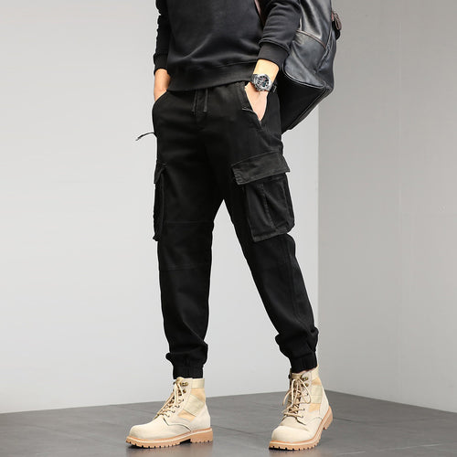 Herren Taktische Cargo‑Joggerhose mit elastischem Tunnelzugbund, Knieabnähern und Mehrfachtaschen Nord Taschen