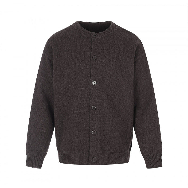 Unisex Boxy-Strickcardigan mit Rundhalsausschnitt und durchgehender Knopfleiste Nord Taschen