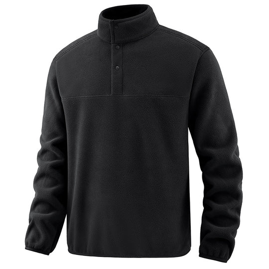 Herren Fleece-Pullover mit Stehkragen und Druckknopf-Leiste für wärmende Zwischenschicht Nord Taschen