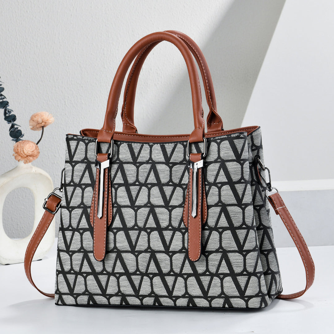 Damen Handtasche mit modernem Geometrie-Design und abnehmbarem Schulterriemen Nord Taschen