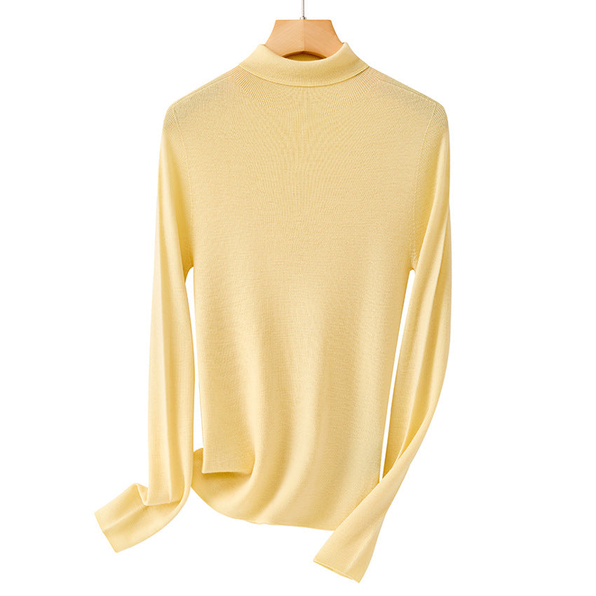 Damen Leichter Feinstrick-Rollkragenpullover mit fließender Passform Nord Taschen