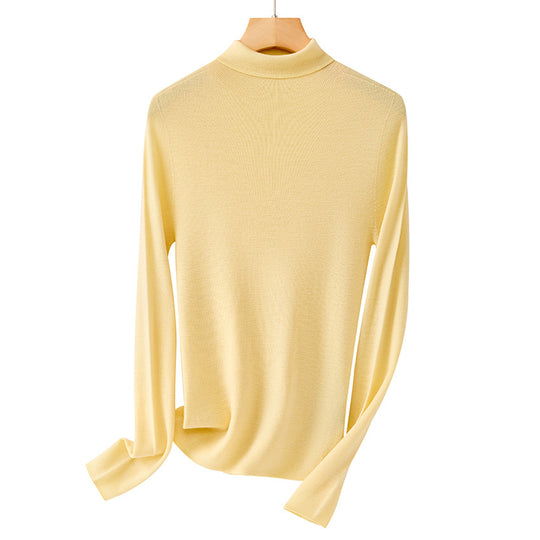 Damen Leichter Feinstrick-Rollkragenpullover mit fließender Passform Nord Taschen