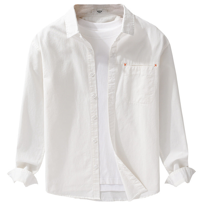 Herren Leichtes Baumwoll-Layering-Overshirt mit tonaler Brusttasche und Soft‑Touch‑Finish Nord Taschen