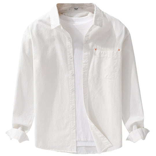 Herren Leichtes Baumwoll-Layering-Overshirt mit tonaler Brusttasche und Soft‑Touch‑Finish Nord Taschen