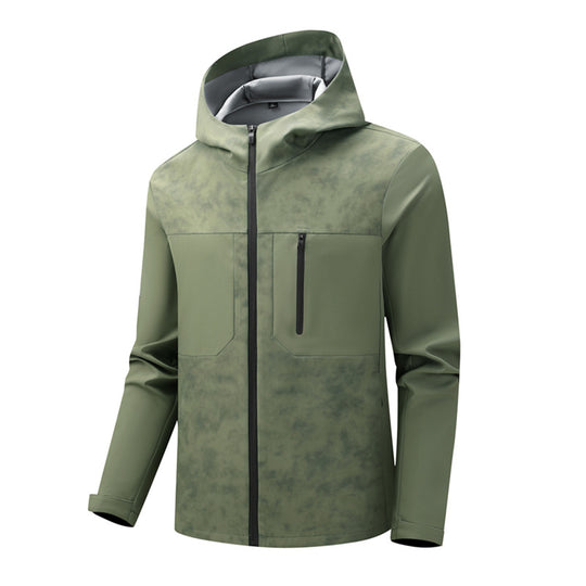 Herren Urbanes Softshell-Hybrid mit wasserabweisender Beschichtung, Kapuze und Brust-Reißverschluss Nord Taschen