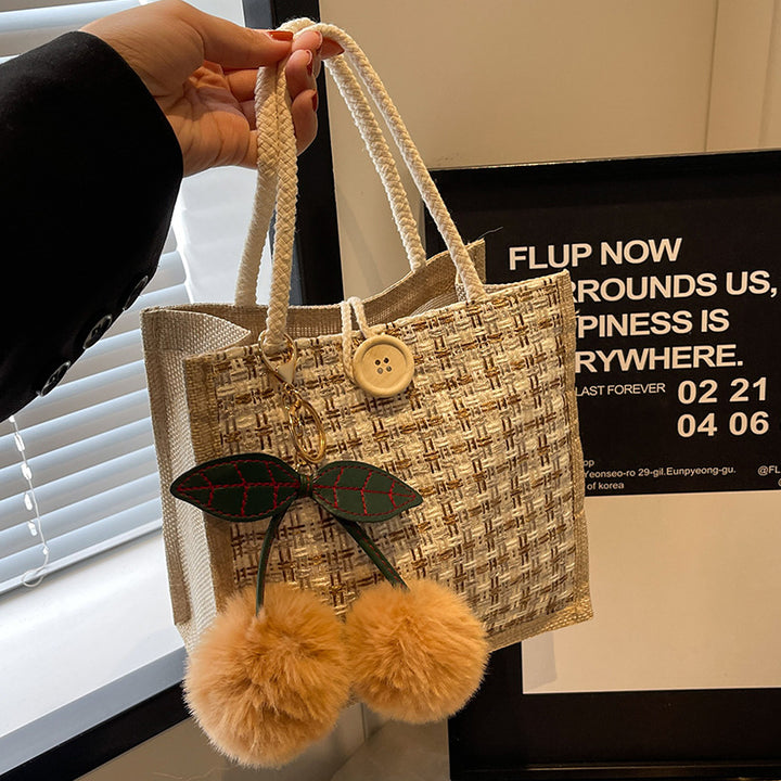 Damen Einkaufstasche mit floralem Design und einzigartigen Quasten Nord Taschen