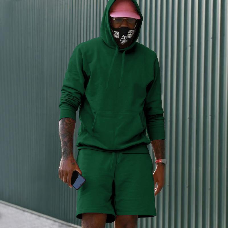 Herren Hoodie-Shorts-Set mit Kängurutasche