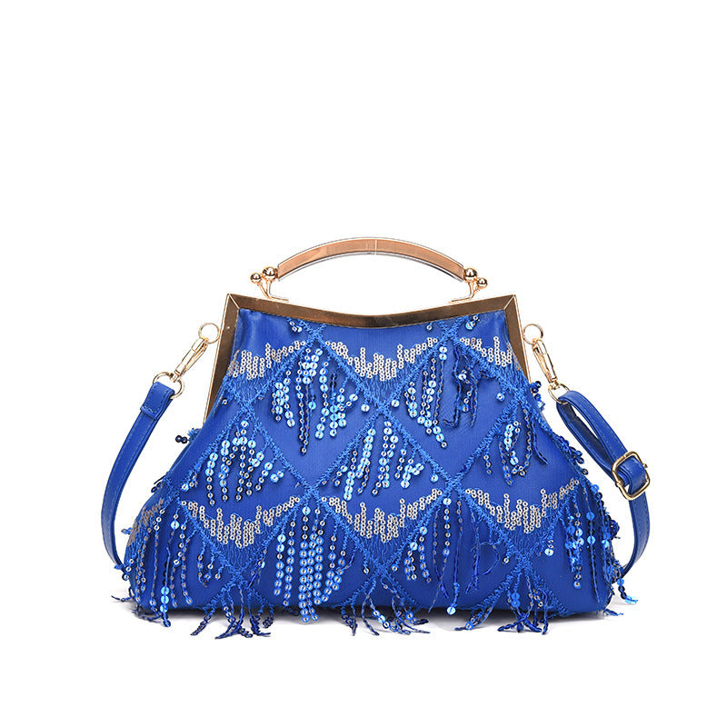 Damen Glamouröse Handtasche mit Fransen und Strass Nord Taschen