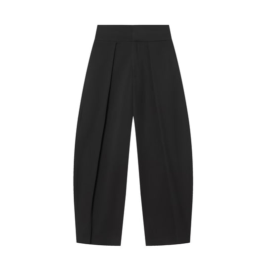 Damen Hochtaillierte Plissée-Hose mit weitem Bein und markanten Vorderfalten Nord Taschen