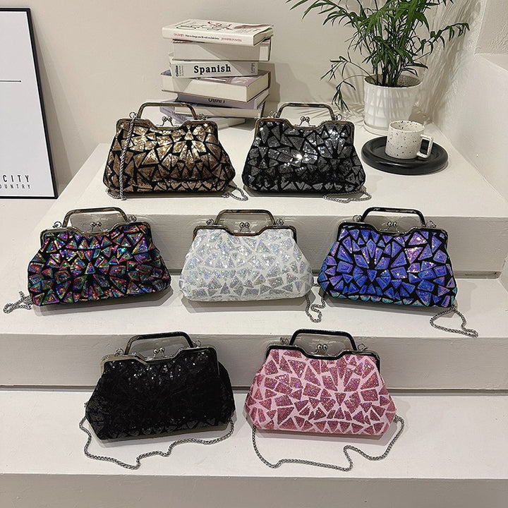 Damen elegante Clutch mit kunstvollem Steppdesign Nord Taschen