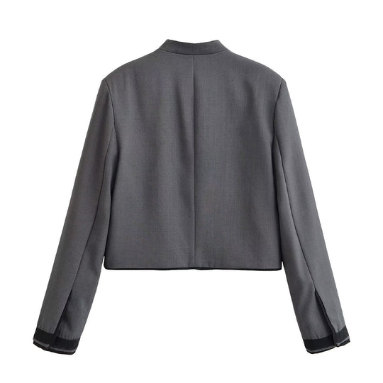Damen Kurzjacke mit Mandarinkragen und dekorativen Knotenverschlüssen Nord Taschen