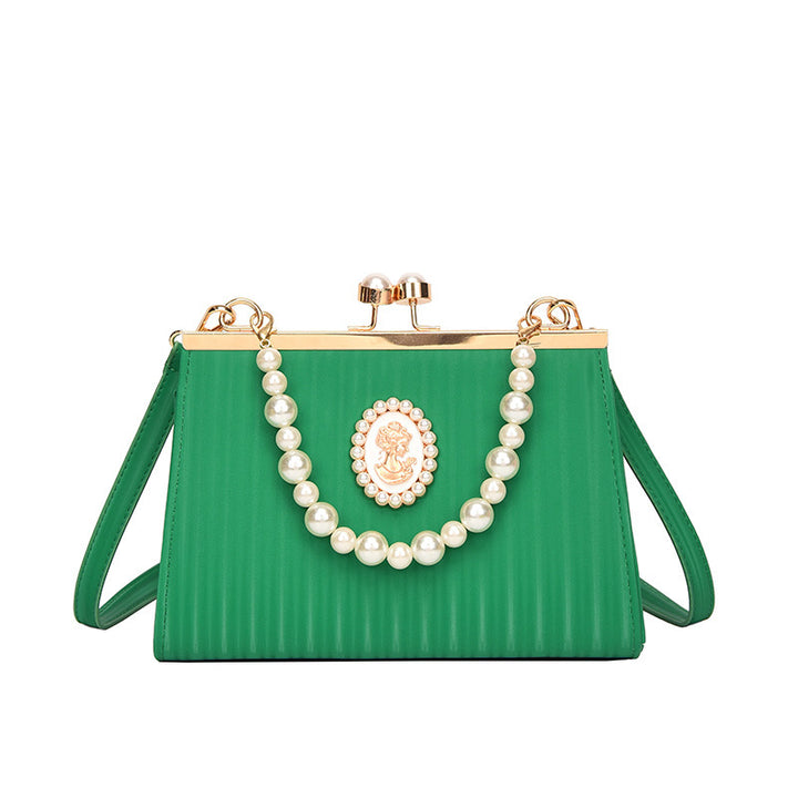 Damen elegante Clutch-Tasche mit Perlenschmuck Nord Taschen