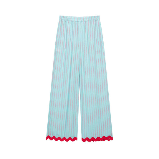 Damen Leichte weit geschnittene Loungehose mit elastischem Bund und welligem Saum Nord Taschen