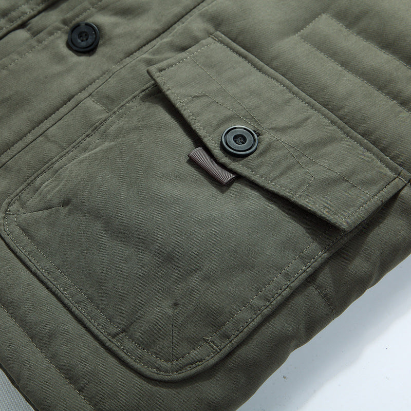 Herren Winterparka mit Teddyfutter, abnehmbarer Kunstfellkapuze und Multifunktionstaschen Nord Taschen