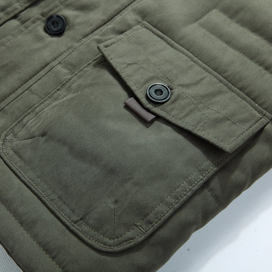 Herren Winterparka mit Teddyfutter, abnehmbarer Kunstfellkapuze und Multifunktionstaschen Nord Taschen