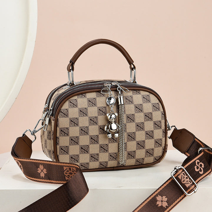 Damen Umhängetasche mit floralem Muster und robustem Tragegurt Nord Taschen