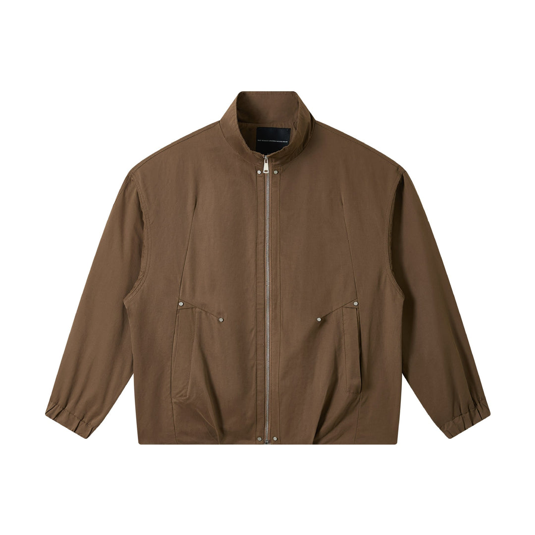 Herren Kurz geschnittener Utility-Blouson mit hohem Funnelkragen und Pattentaschen Nord Taschen