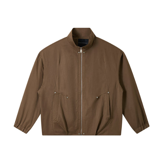 Herren Kurz geschnittener Utility-Blouson mit hohem Funnelkragen und Pattentaschen Nord Taschen