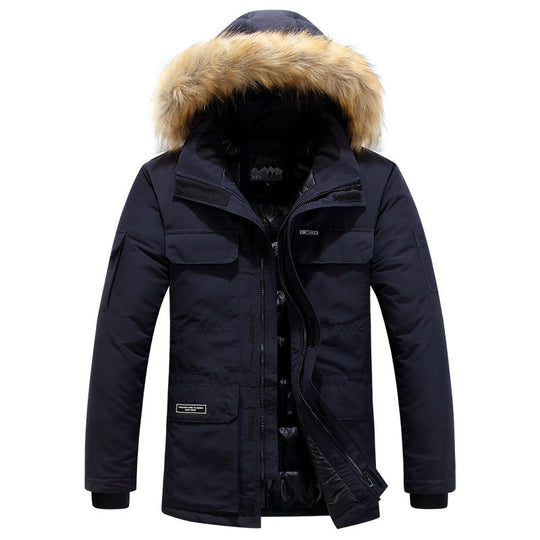 Herren Winterparka mit Kapuze, Kunstfellbesatz und multifunktionalen Außentaschen Nord Taschen