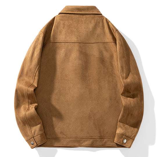 Herren Wildlederoptik Truckerjacke mit gesteppter Innenfütterung und Pattentaschen Nord Taschen