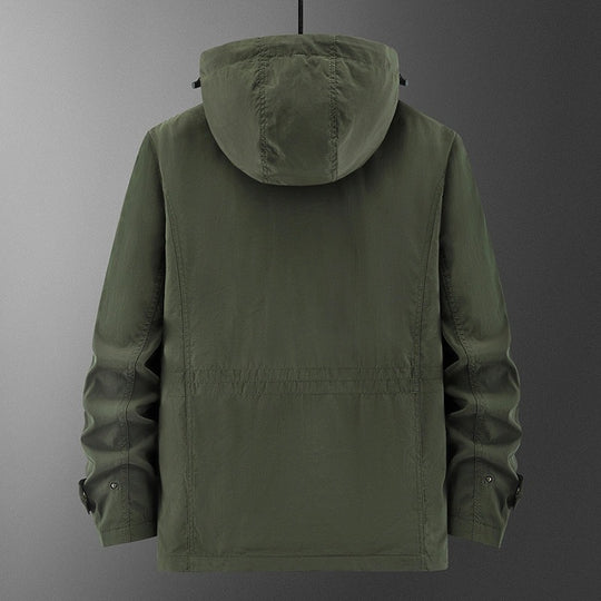 Herren Wetterfeste Utility-Fieldjacke mit Kapuze, Mesh-Futter und Multifunktions-Taschen Nord Taschen