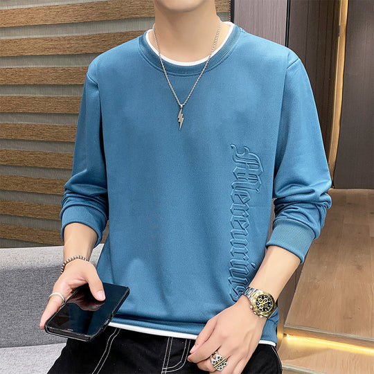 Herren Casual‑Sweatshirt mit seitlicher 3D‑Prägung, Rundhalsausschnitt und Rippbündchen Nord Taschen