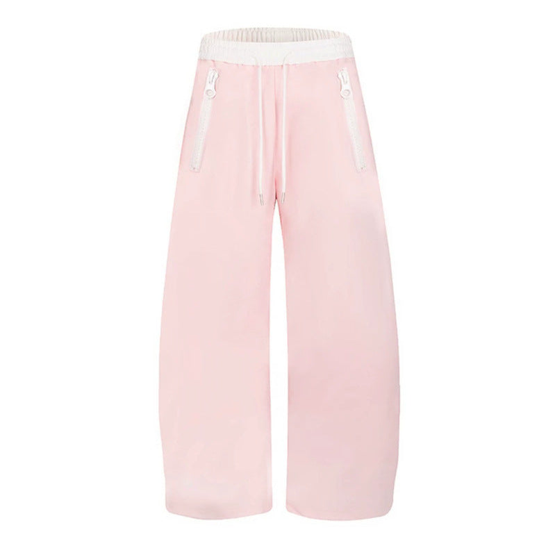 Damen Weite Lounge-Hose mit hohem Komfortbund, Kordelzug und Reißverschlusstaschen Nord Taschen