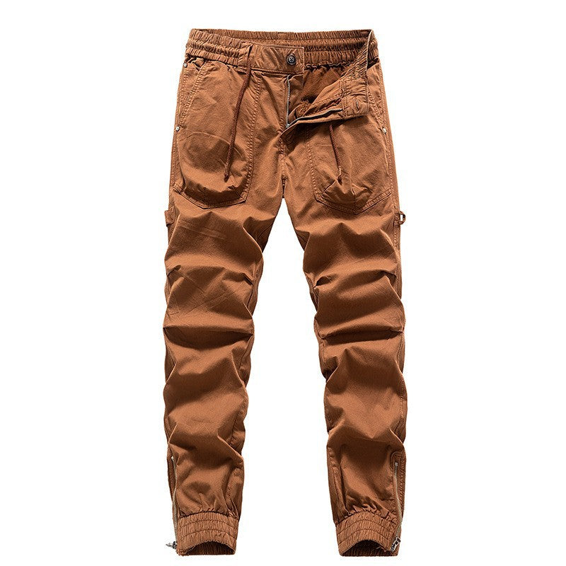 Herren Outdoor-Arbeitshose im Joggerstil mit elastischem Komfortbund, aufgesetzten Rundtaschen und Knöchelreißverschluss Nord Taschen