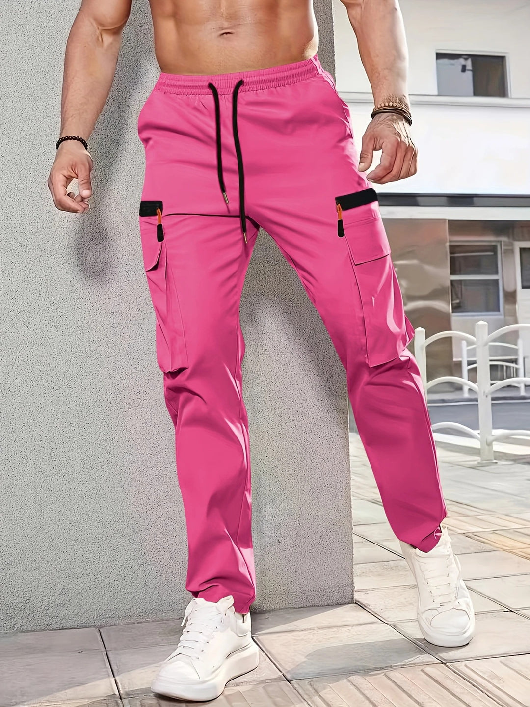 Herren Cargohose im Joggerstil mit elastischem Bund, Tunnelzug & Mehrfachtaschen Nord Taschen