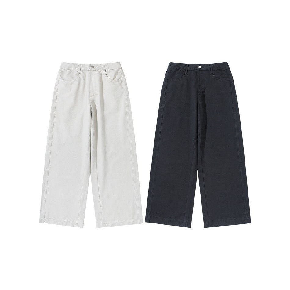 Damen Hochtaillierte Culotte-Hose aus Baumwoll-Twill mit weitem Bein Nord Taschen
