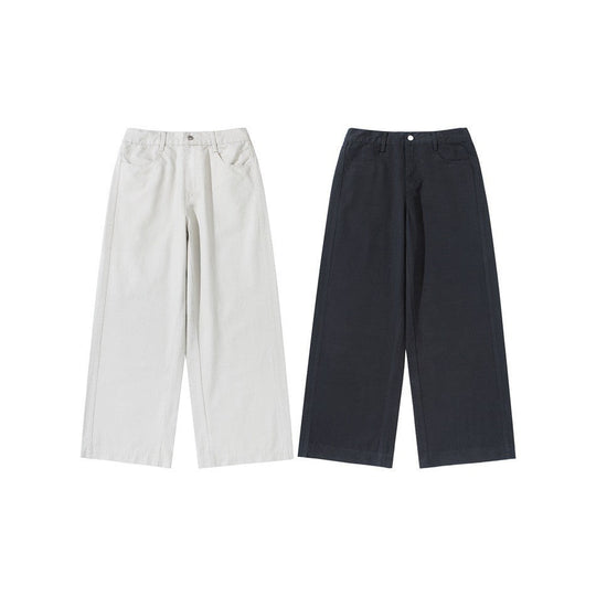 Damen Hochtaillierte Culotte-Hose aus Baumwoll-Twill mit weitem Bein Nord Taschen