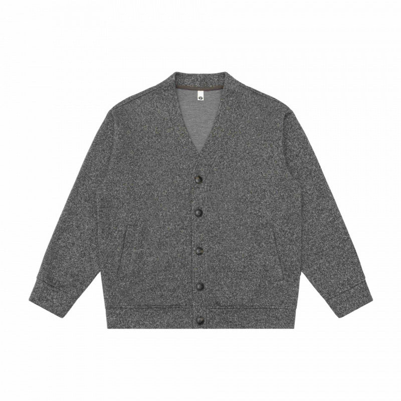 Unisex Oversize-Strickcardigan mit V‑Ausschnitt, durchgehender Knopfleiste und aufgesetzten Eingrifftaschen Nord Taschen